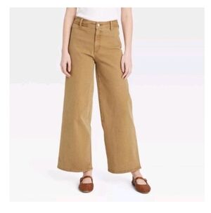 Universal Thread High Rise Sailor Wide Leg Corduroy Pants Women Size 17R Tan 913